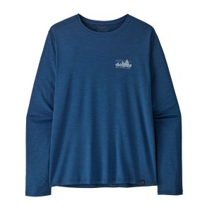 Patagonia Mens L/S Cap Cool Daily Graphic Shirt - '73 Skyline: Light Clement Blue X-Dye